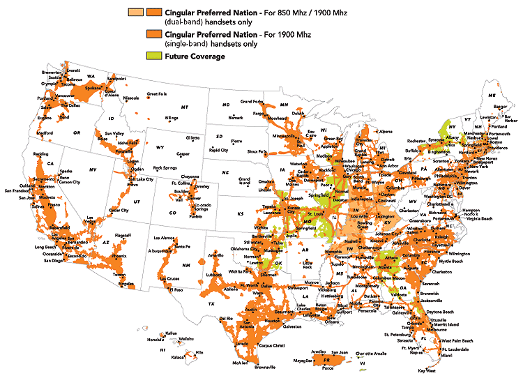 Cellular Carrier National Coverage Maps