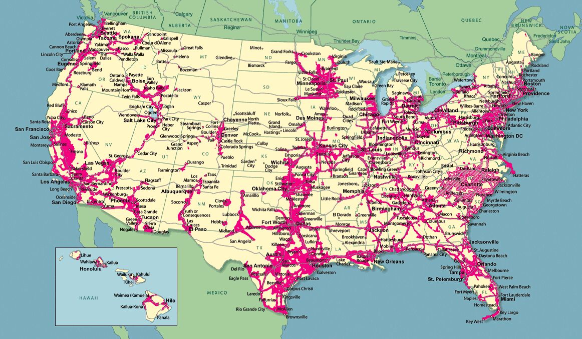 t mobile lte network map